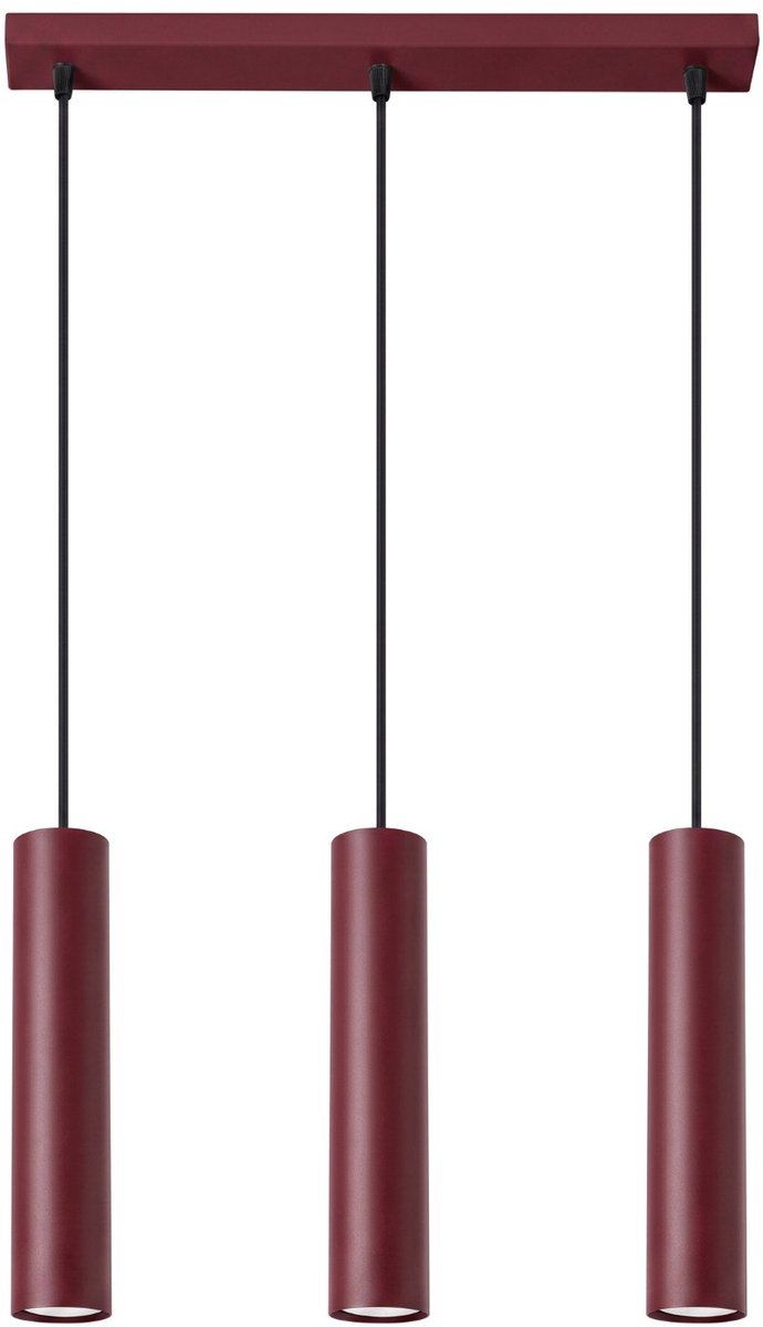 Sollux Lighting Hanglamp Lagos - GU10 - bourgondië - staal - 45x6x90cm