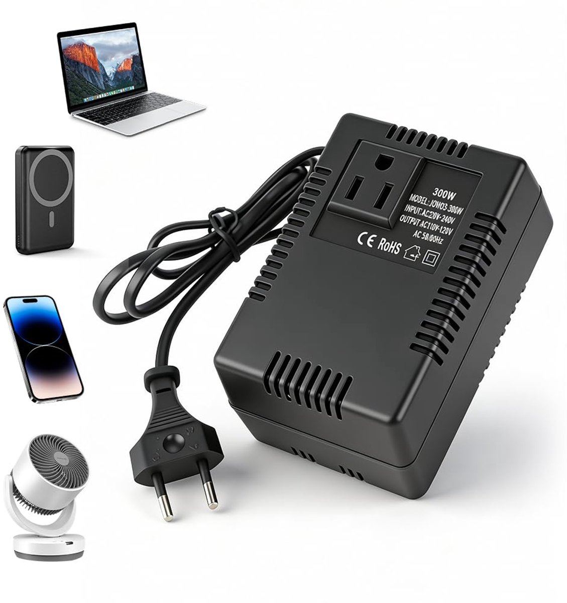 Voltage Converter, Transformer, 220V to 110V 300W, Power Converter, Voltage Converter, 220V to 110V AC Step Down - ShopVlot
