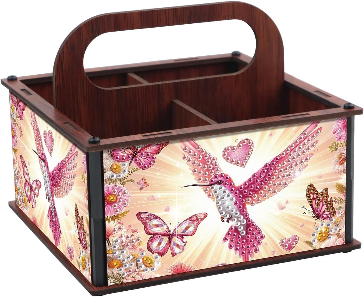 JICFDAO Diamond Painting Bureau-organizer met handgrepen, praktische organizerbox met 4 vakken, opbergdoos voor - ShopVlot