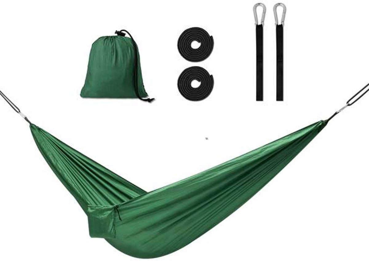Merkloos Kampeerhamak 260cm - Groen, 120kg trekvermogen