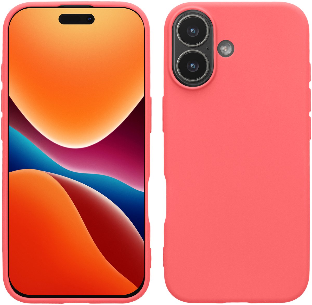 kwmobile telefoonhoesje geschikt voor iPhone 17 - Hoesje voor smartphone - Back cover in neon koraal