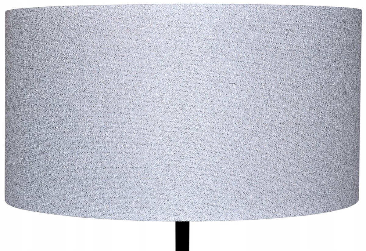 Witte Cilinder Lampenkap E27 45cm met Zilver/Gouden Accenten