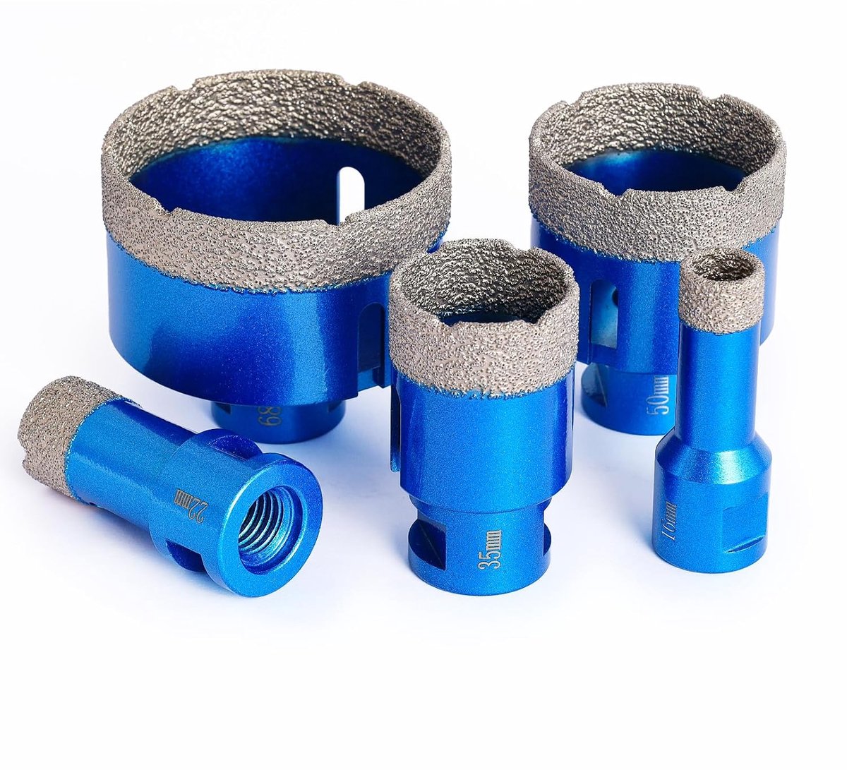 5-Piece Diamond Drill Bit Diamond Hole Saw with Centering Drill Bit 16/22/35/50/68 mm Diamond Drill Bit Set for - ShopVlot