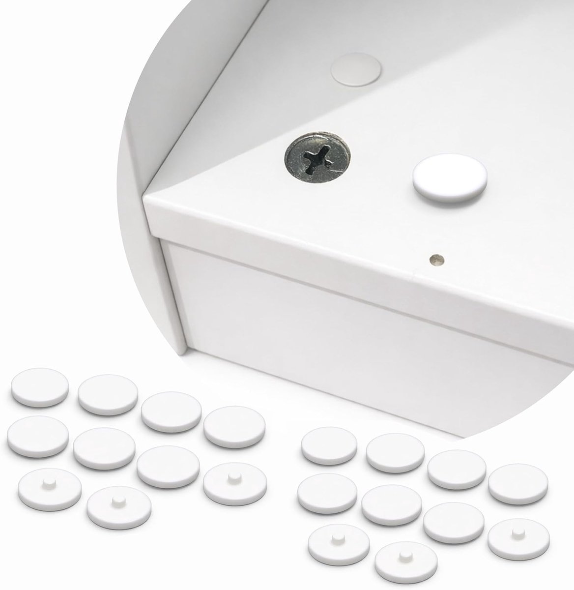 10 x schroefdoppen wit, kunststof schroefafdekking voor excentrische connector/vergrendelingsschroeven, compatibel met - ShopVlot