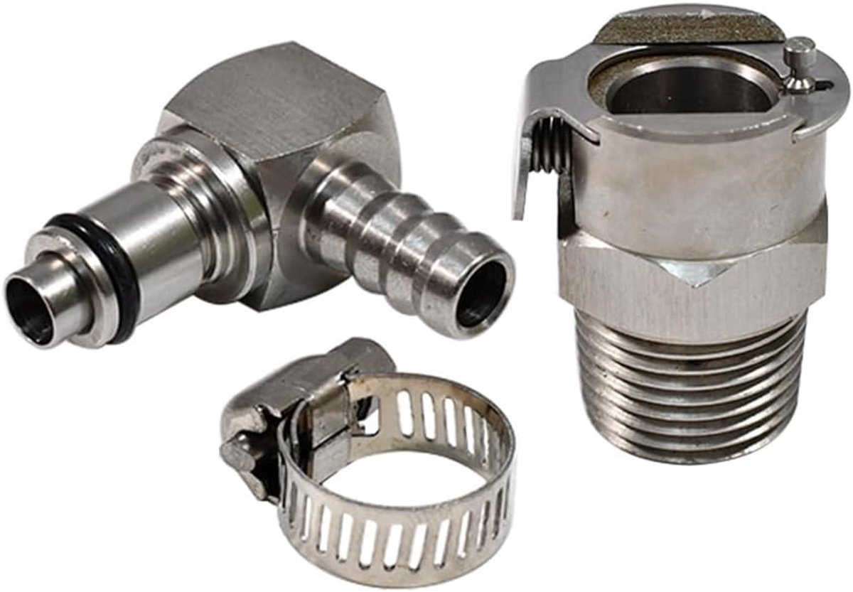 NPT 3/8 Quick Coupler, Angle Plug, Gas Hose Clamp, Double-Sided Shut-Off Valve, Compatible with BMW R1200GS ADV - ShopVlot