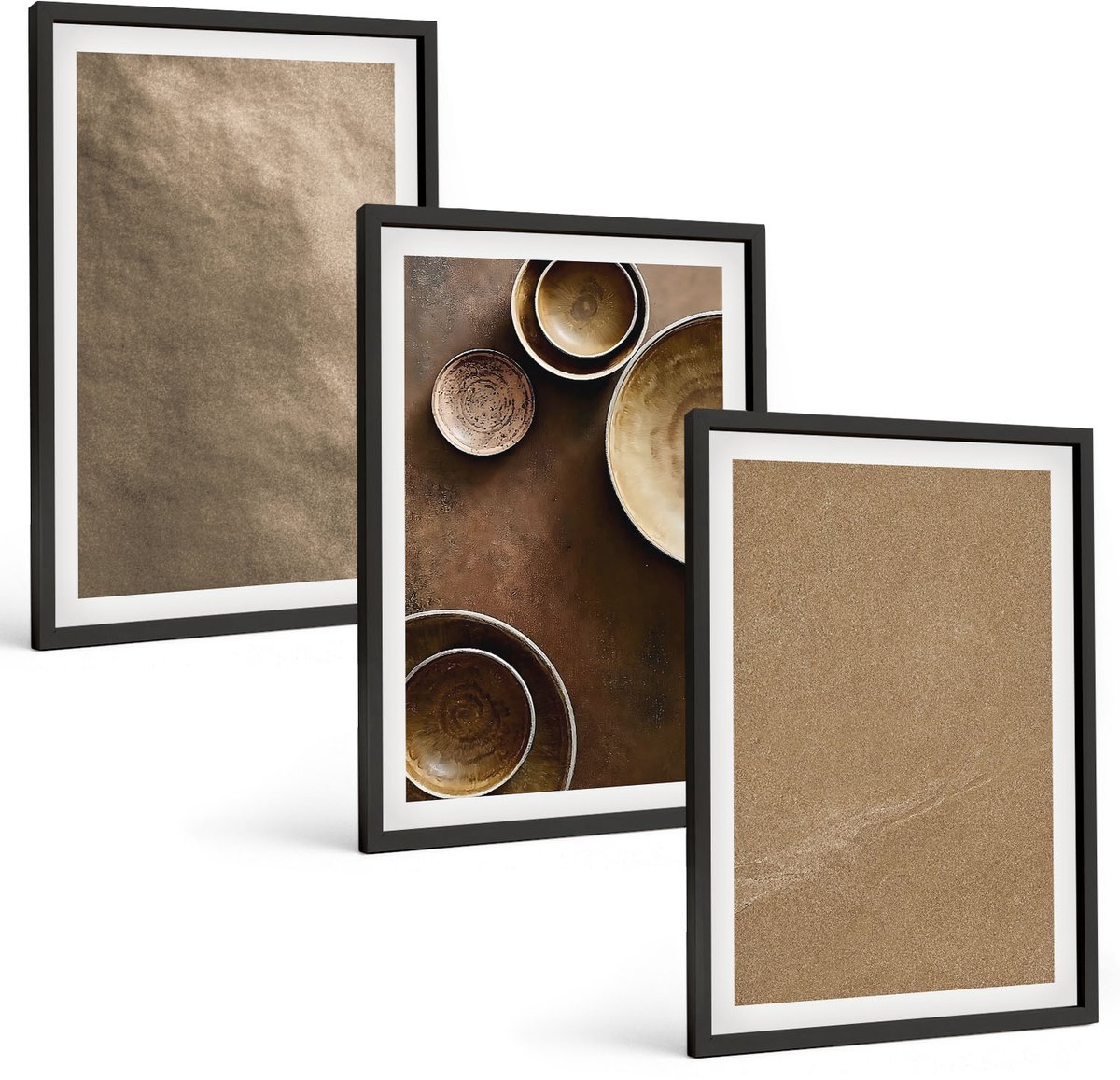 Tulup 4-Delige Schilderij Set - Stenen constructies in moderne minimalistische stijl - 40 x 60 cm - Stijlvolle Muurdecoratie - Slaapkamer - Wanddecoratie