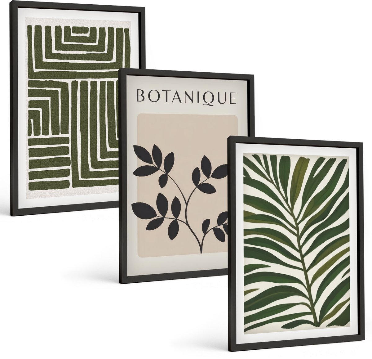 Tulup 4-Delige Schilderij Set - Botanische composities in boho-minimalistische stijl - 40 x 60 cm - Moderne Wanddecoratie - Slaapkamer - Woonkamer Decoratie