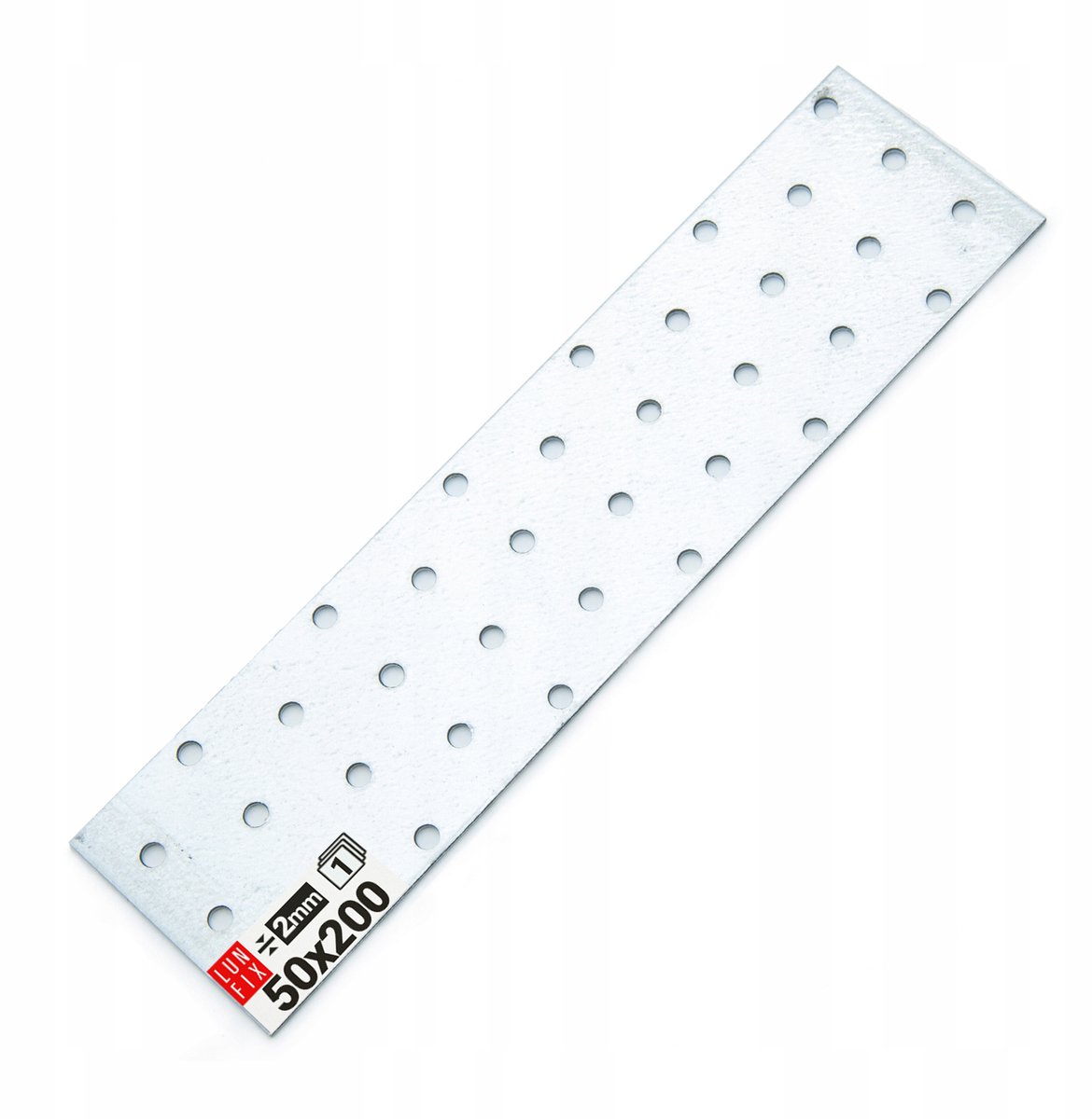 LUN FIX - Flachverbinder 200 x 50 x 2mm - 1 stuk - Lochplaat - Verbindingsplaat - Verbinder - Houtverbinder - Verzinkt