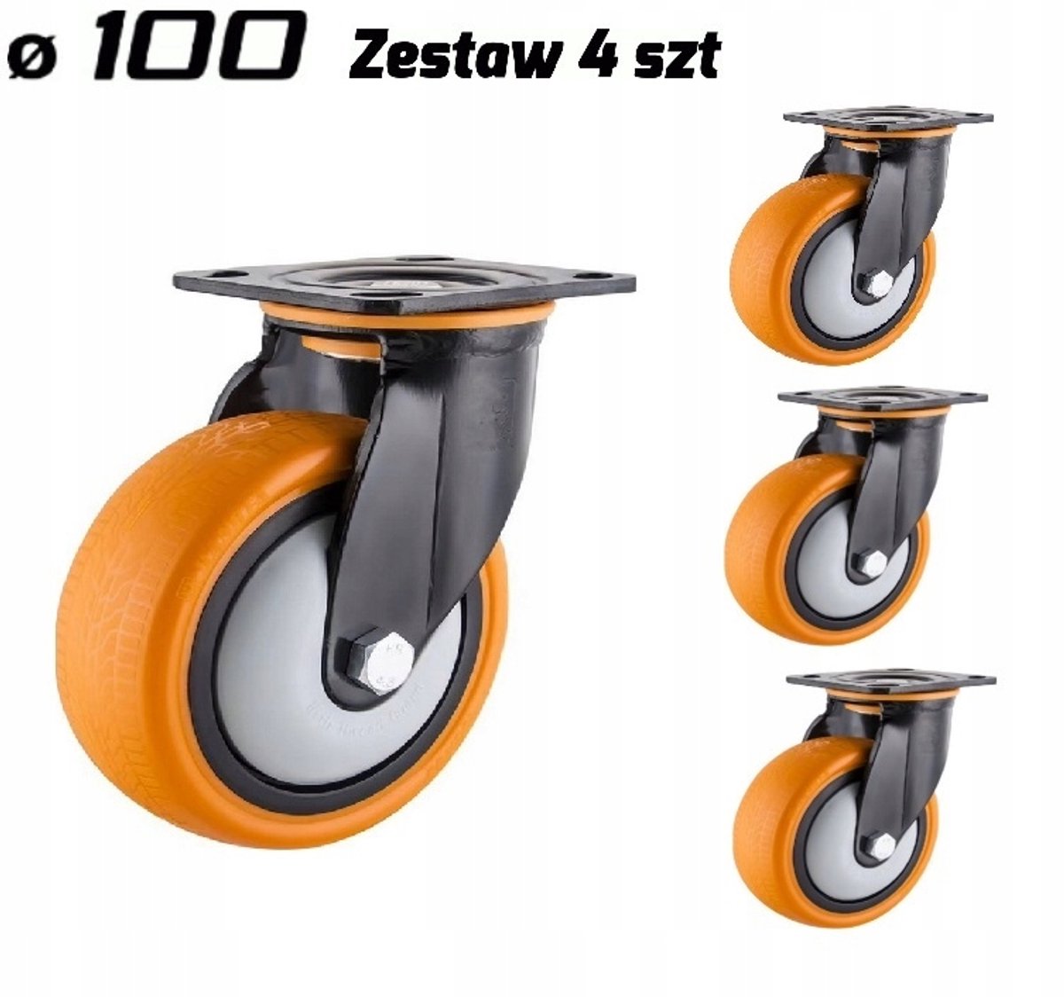 4x Zwenkwielen TPU 100mm - Stevig & Stil
