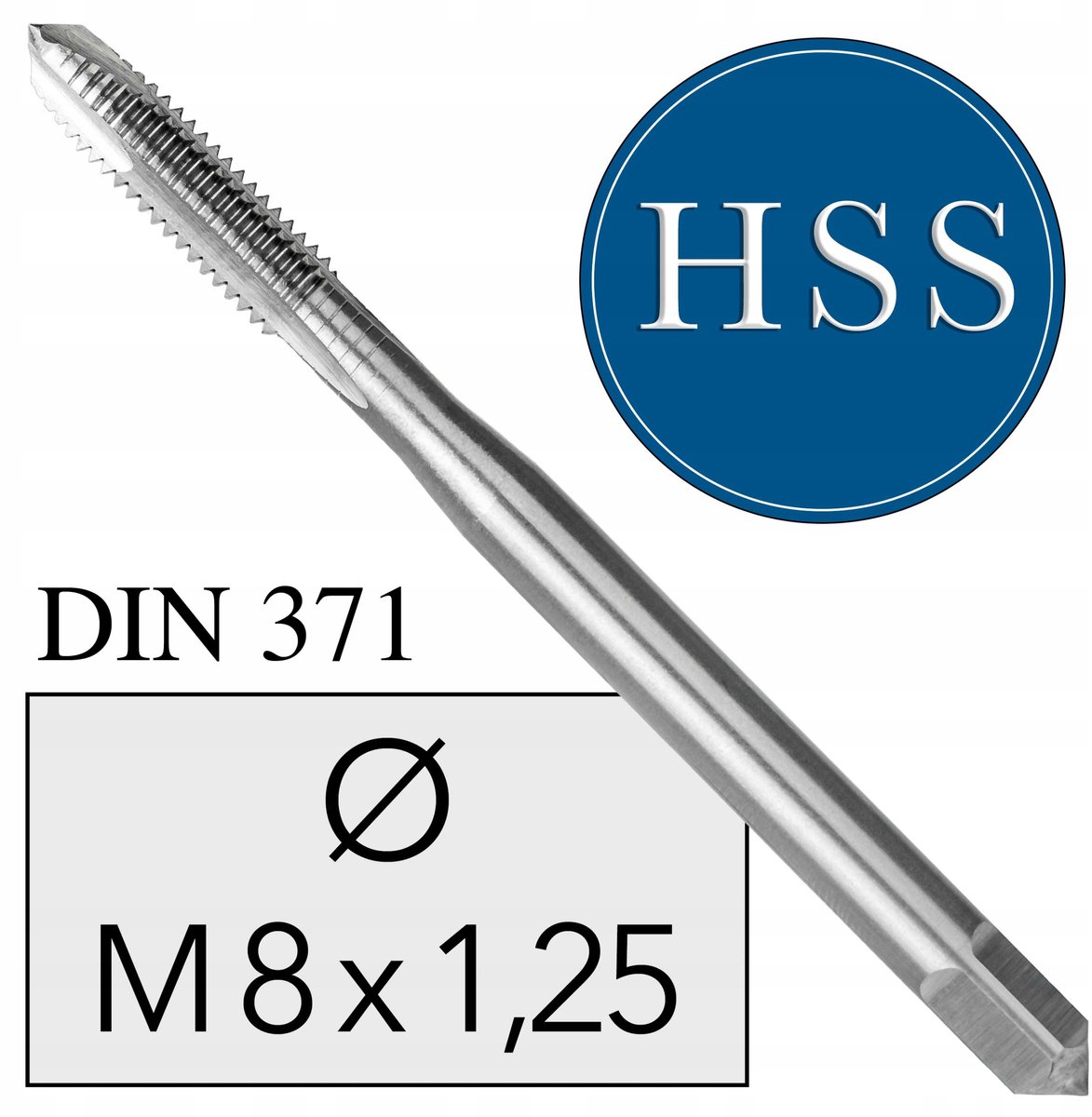 M8 HSS Machinetap DIN 371 Deurpend
