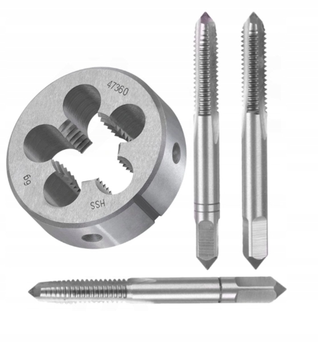 Set van Tap en Matrijzen M16x2.00mm - 3 Taps + 1 Matrijs