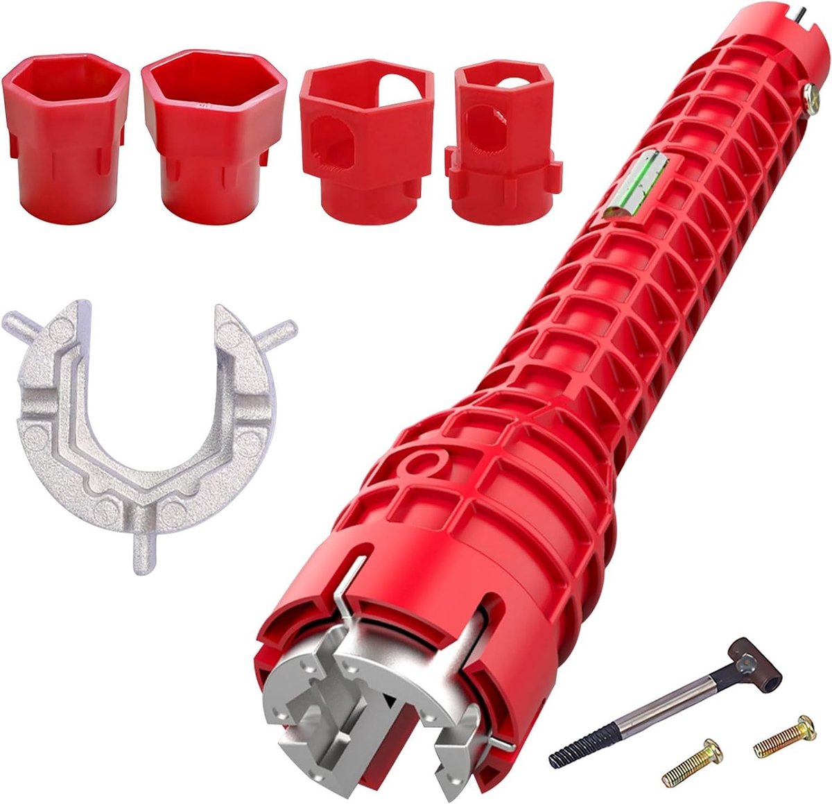 Buitenkraan sleutel - Rood - 25 cm - ABS en Aluminiumlegering - Multifunctionele Sanitair Gereedschap