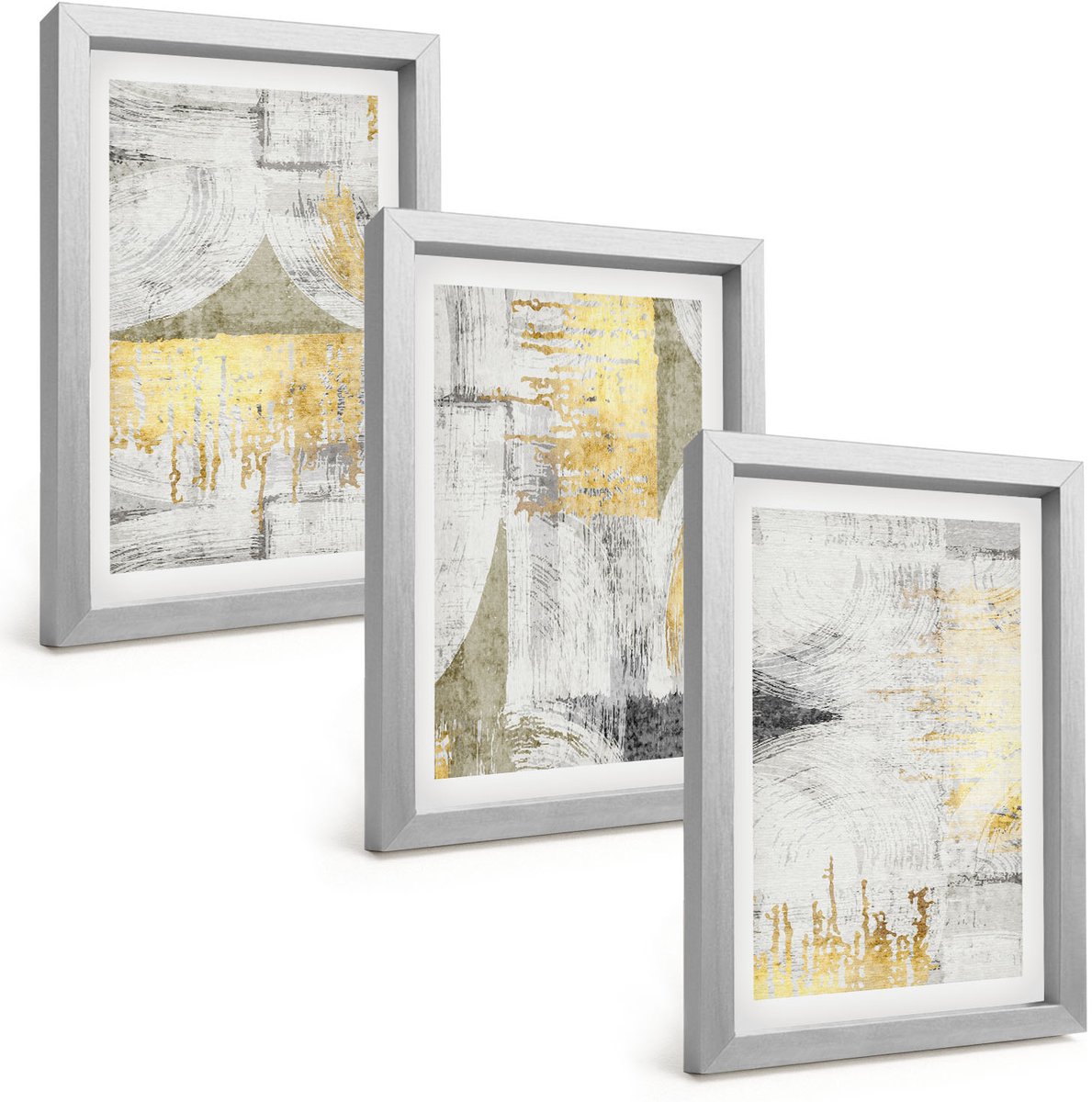 Tulup 4-Delige Schilderij Set - Abstracte minimalistische, modieuze schilderpatronen - 20 x 30 cm - Wanddecoratie - Muurdecoratie - Woonkamer - Woonkamer Decoratie