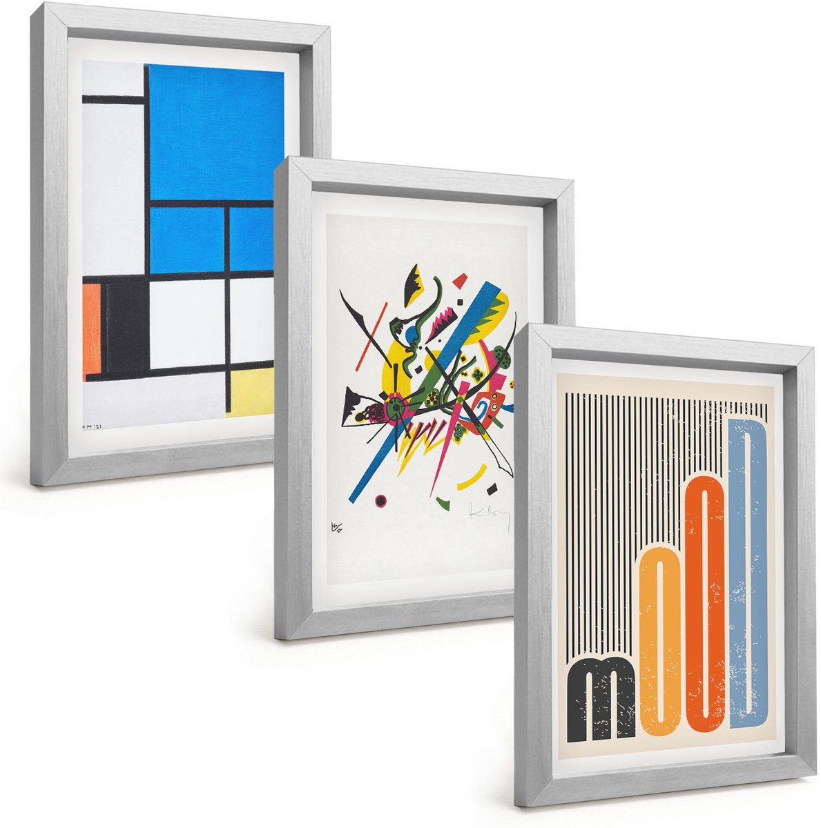 Tulup 4-Delige Schilderij Set - Abstracte moderne composities met geometrische vormen - 20 x 30 cm - Wanddecoratie - Schilderijen Set - Interieur
