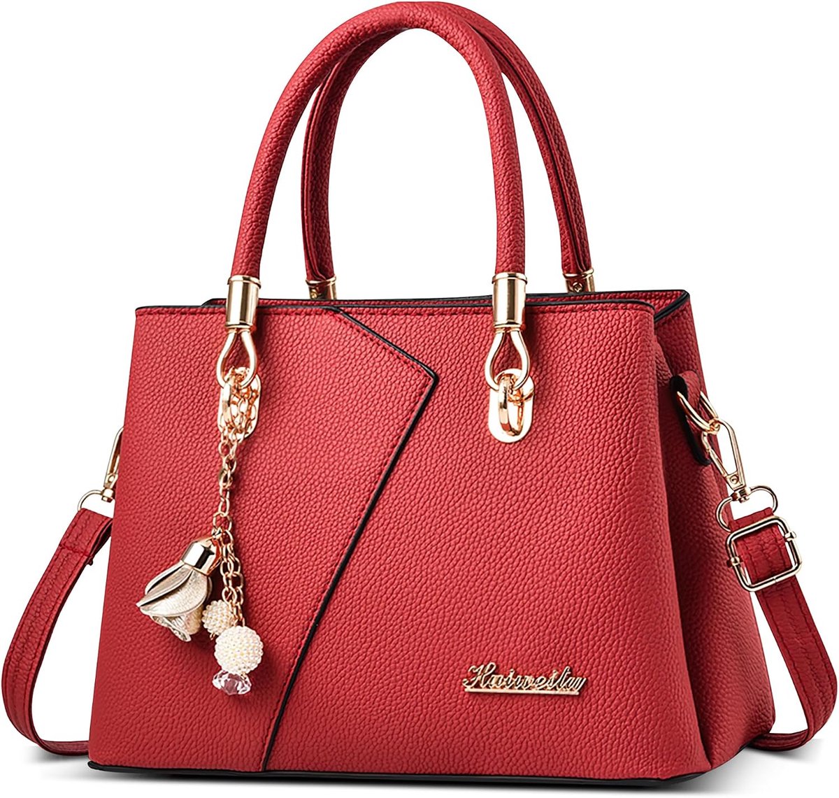 Fashion Women Top Handle Bag Elegant Shoulder Bag With Chic Flower Charm Tote Bag for Date Shopping Casual Work Daily - ShopVlot