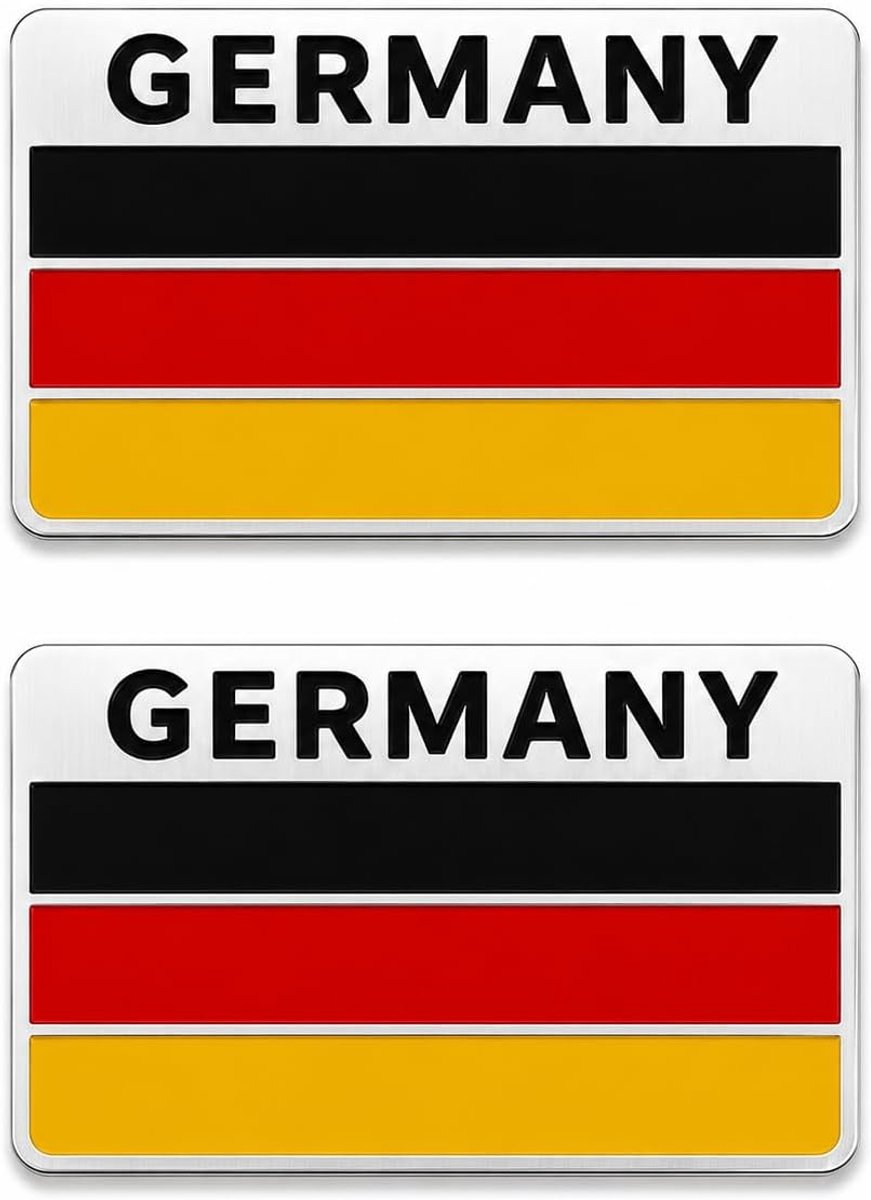 Aluminium sticker Duitse vlag - 3D metalen badge - weerbestendig - ideaal voor auto en motor - ShopVlot