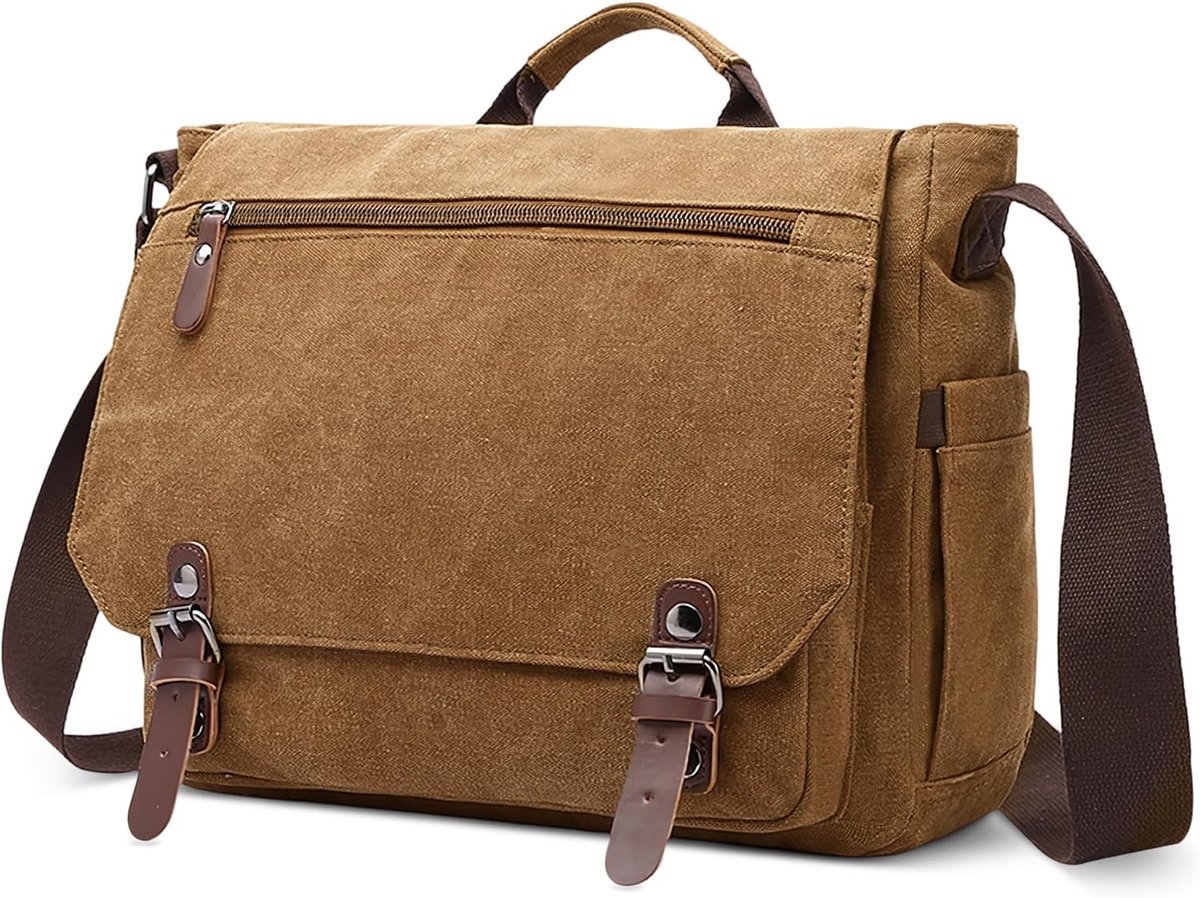 Men Crossbody Bag Large Messenger Bag Work Shoulder Bag for 14 inch Laptop Satchel Bag with Handle for Business School - ShopVlot
