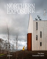 Boek 'Northern Exposure: The New Canadian Cabin' met een moderne houten cabine met roestbruin accent.