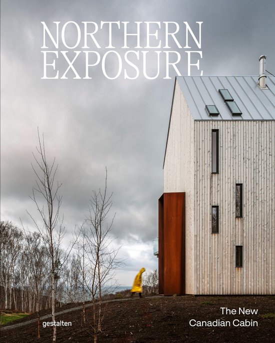 Boek 'Northern Exposure: The New Canadian Cabin' met een moderne houten cabine met roestbruin accent.