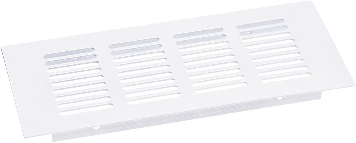 sourcing map Luchtroosterafdekking, 1 stuks, 200 x 100 mm, afdekking van aluminiumlegering voor ventilatierooster, rechthoekig ventilatierooster voor schoenenkast en kledingkast (wit)