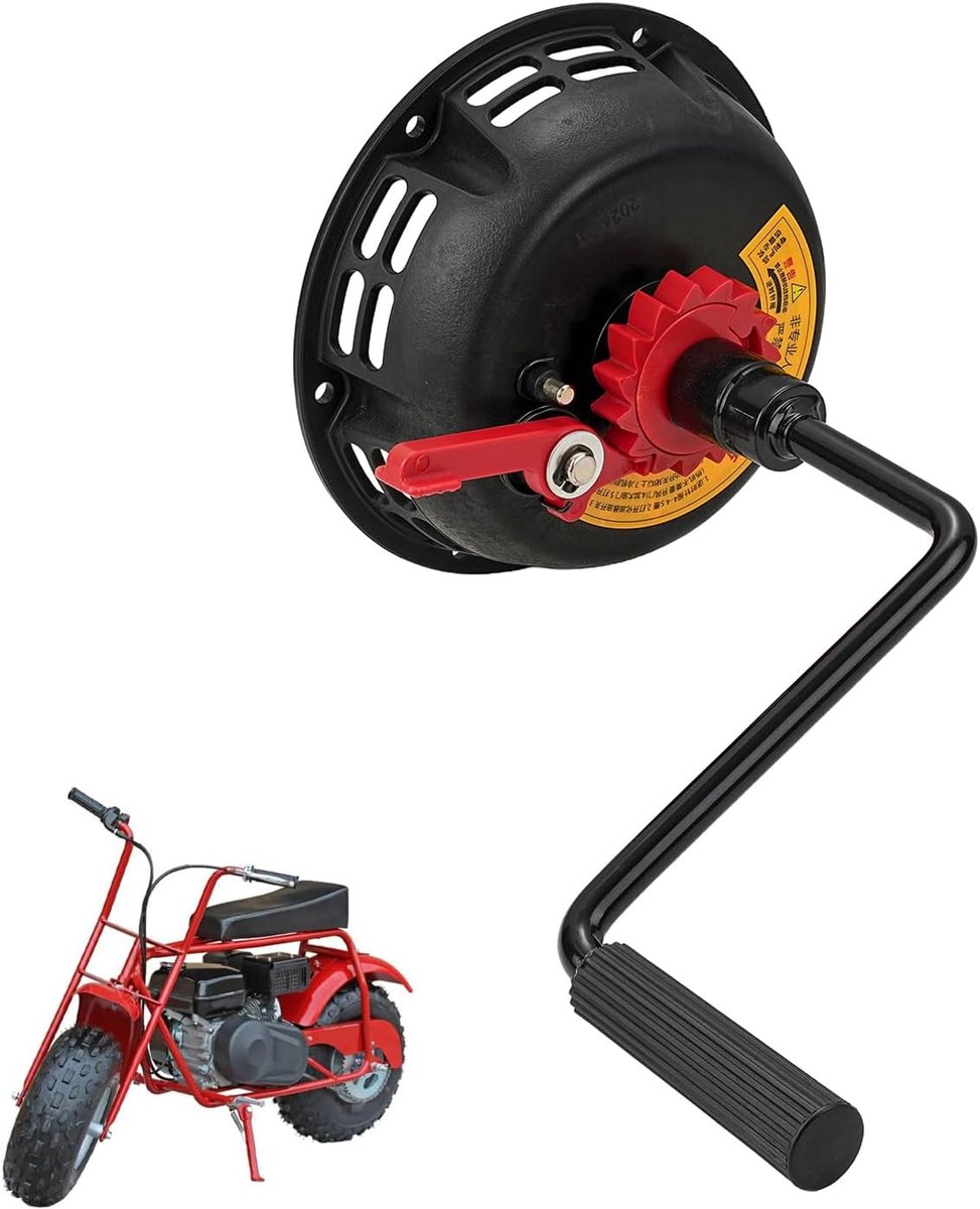 motorfiets-starter, terugslagstarter-eenheid zwart | voor Coleman B200R CT200U 200 cc mini-motor, geen trekstarter, GX160 motorrelais