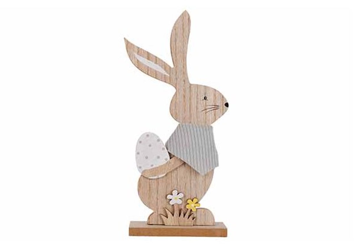 Konijn Grey Natuur 11x4xh24,5cm Hout