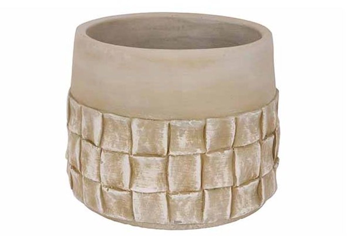 Bloempot Surfaces Greige 16x16xh13cm Ron D Conisch Cement