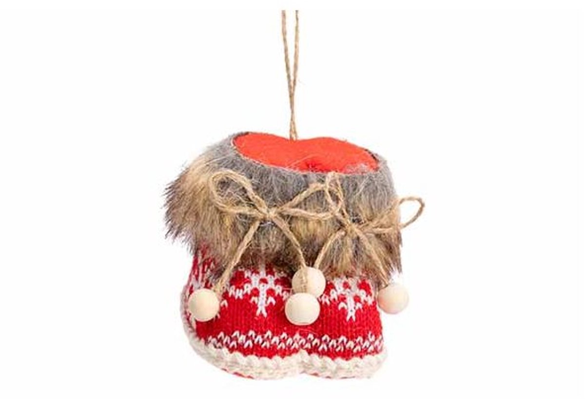 Hanger Boots Rood Wit 8x8xh7,5cm Textiel