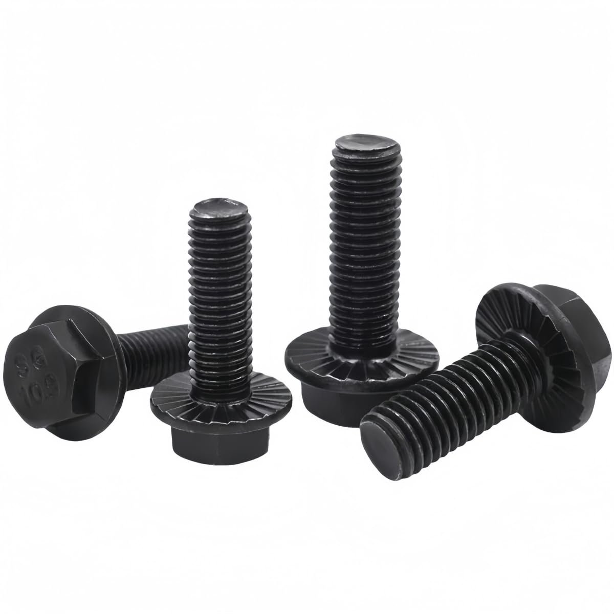 Zeskantbouten met flens, gekarteld, van koolstofstaal, zeskantkopschroeven, M12 x 25 mm (2 stuks)