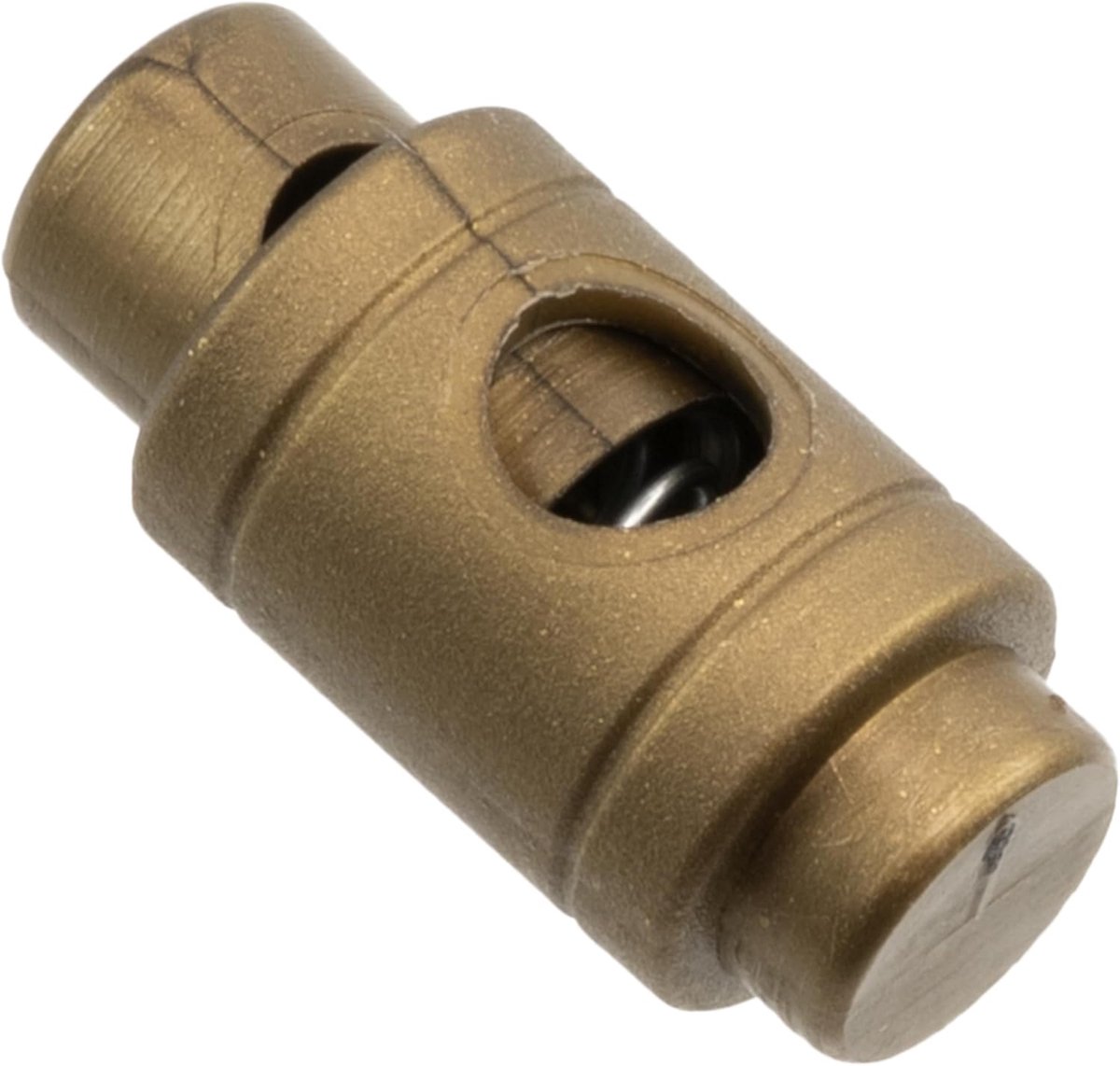 - Lot van 12 cilindrische veerlusblokkers met 1 gat - stop knoop stop cordon - opening 5 mm - van kunststof - kleur gouden