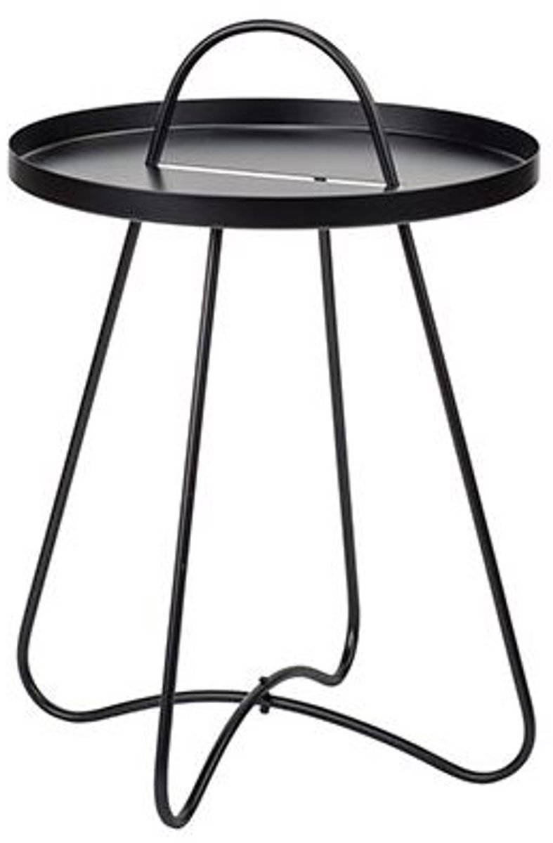 Bijzettafel Zwart 40x40xh57cm Rond Metaa L