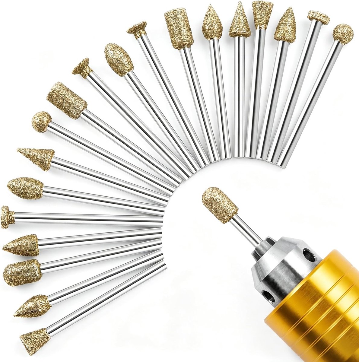 Diamant slijpschijf set 20-delig - 1/8 inch schacht - hoogwaardig materiaal - ideaal voor graveren - SnelShoppen