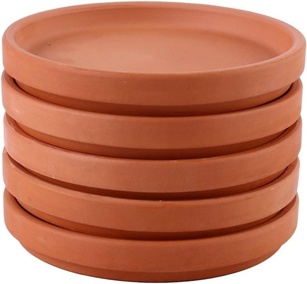Schotels 5 stuks terracotta bloempotschalen, ronde schotels for plantenafvoer(Groot)