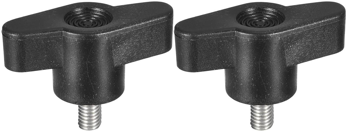 2 stuks draaiknop met schroef, M5 x 12 mm van roestvrij staal 304 in T-vorm voor snelle vervanging van de handspanknop