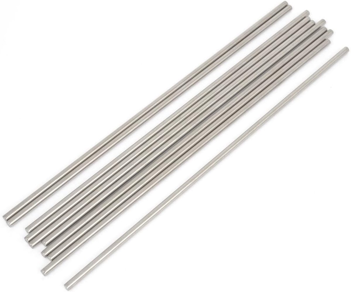 sourcingmap 10 Stks RC Vliegtuig Rvs Ronde Staven Assen Bars 3mm x 170mm