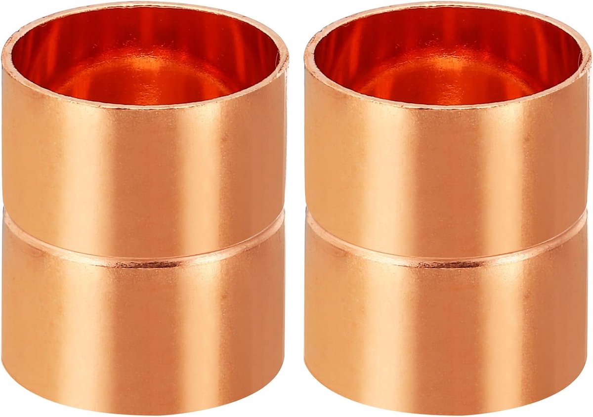 1-1/8 Inch ID Koppeling Fittings, 2 Stks Gerolde Buis Stop Rechte Pijp Fitting Lassen Joint Voor HVAC Airconditioning Sanitair Sanitair Koeling