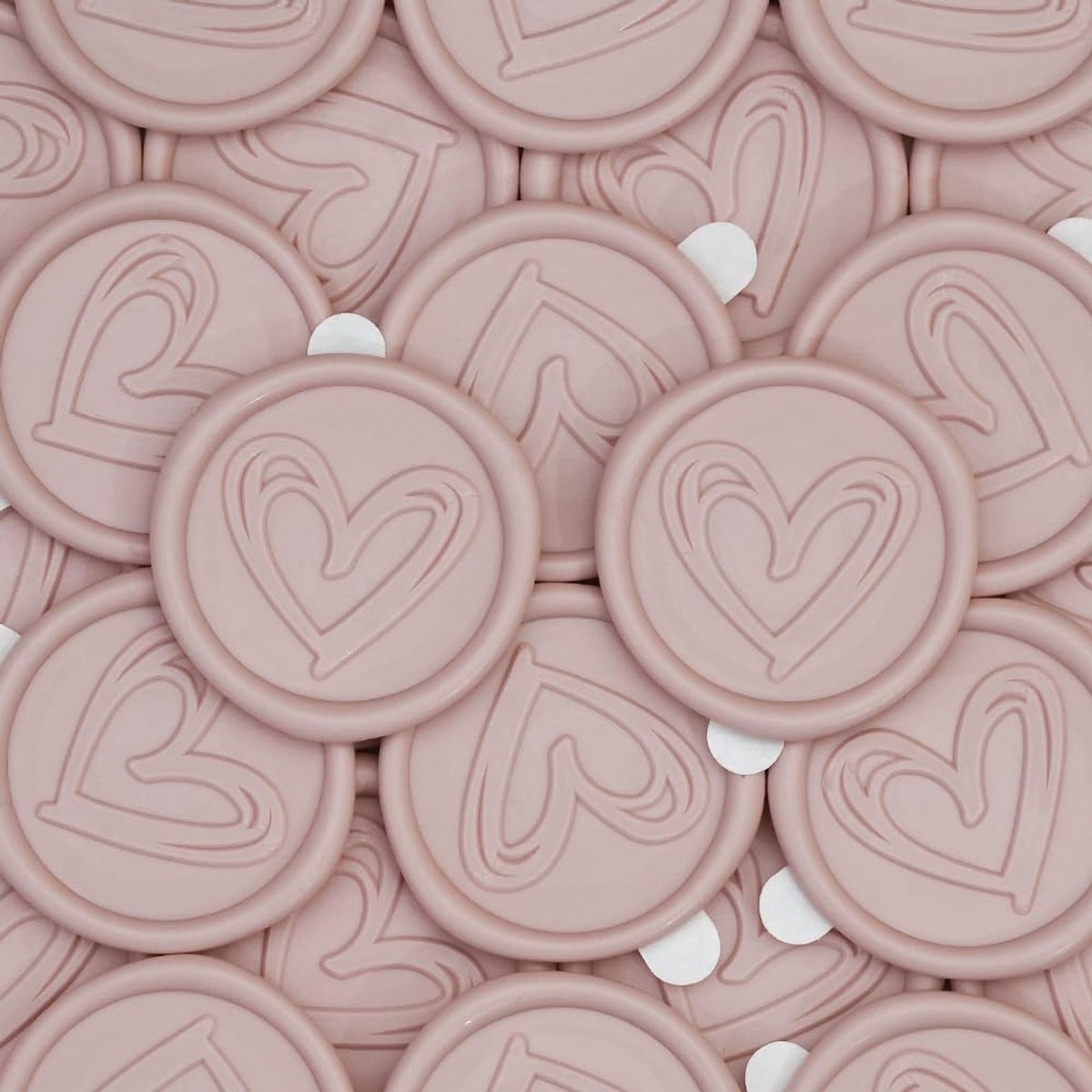 50 stuks Waszegels Zelfklevende Hart Kant-en-klare Bruiloftszegelzegels voor Uitnodigingen, Envelop, Geschenken, Scrapbooking (Ballet Roze)