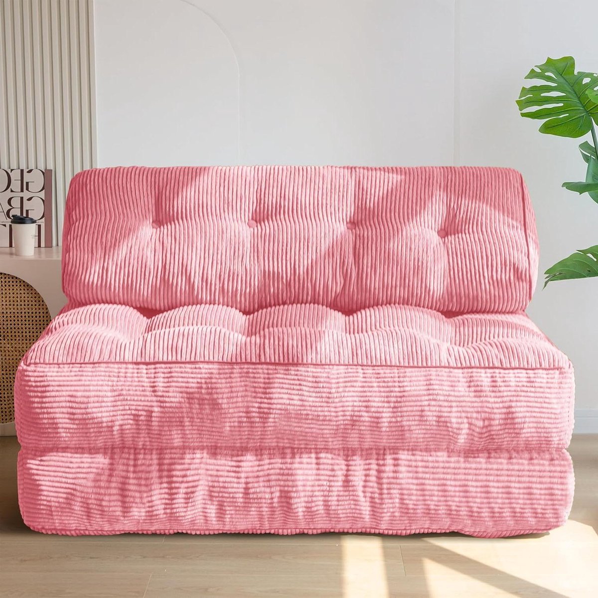 Opvouwbare Sofa Bed - Slaapstoel Matras - Ruimte Besparen - Met Kussen Set - 85 x 190 cm - Roze