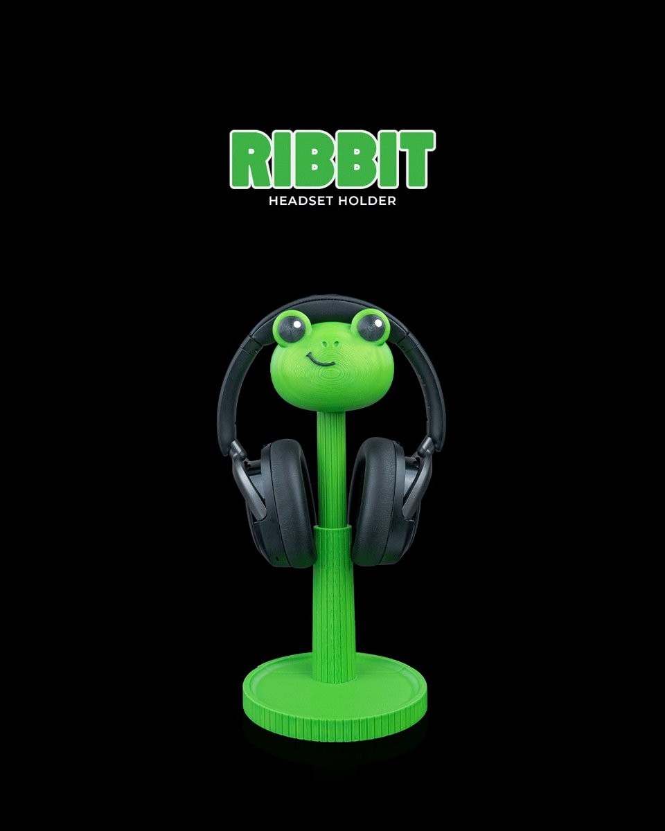Ribbit - Koptelefoonhouder voor bureau en gaming setup - Decoratieve houder - headset standaard, bureau organizer, kantoor, werkplek