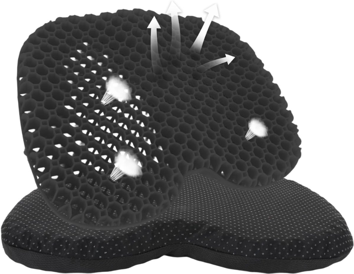 ZRNS® Gelkussen voor Zitontlasting - Orthopedisch Zitkussen - Stuitkussen Ergonomisch - Ademend - Blauw