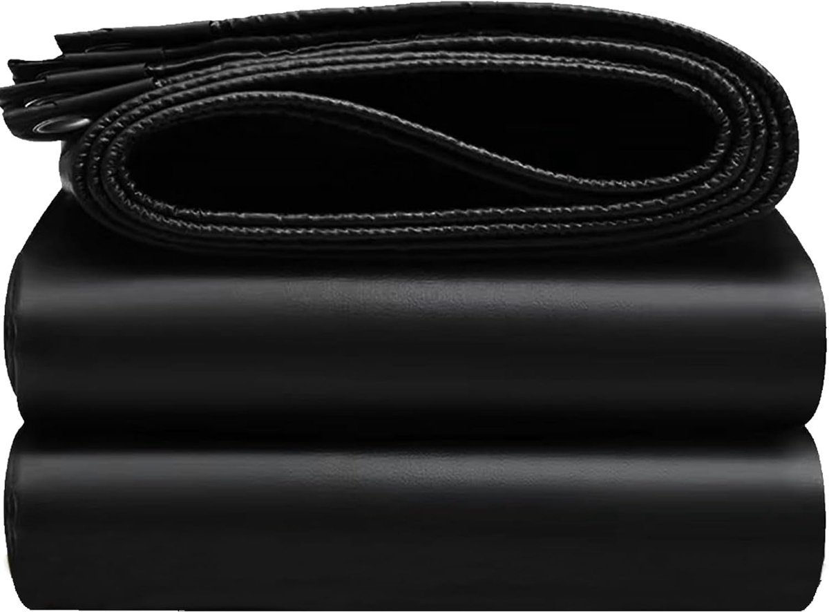 SnelShoppen - Waterdichte Zeil Zwart Polyethyleen Zeil met Oogjes Waterdicht Zeil voor Buiten Tuin Partytent Kamperen Zwembad Auto Boot Hout 2 x 2 m