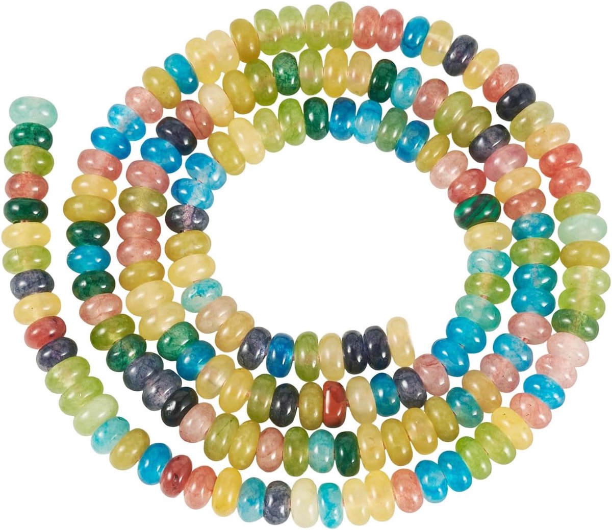 1 streng natuurlijke witte agaat kralen rondelle telraam agaat steen kraal voor doe-het-zelf ambachtelijke ketting armband sieraden maken, gat: 0,7 mm