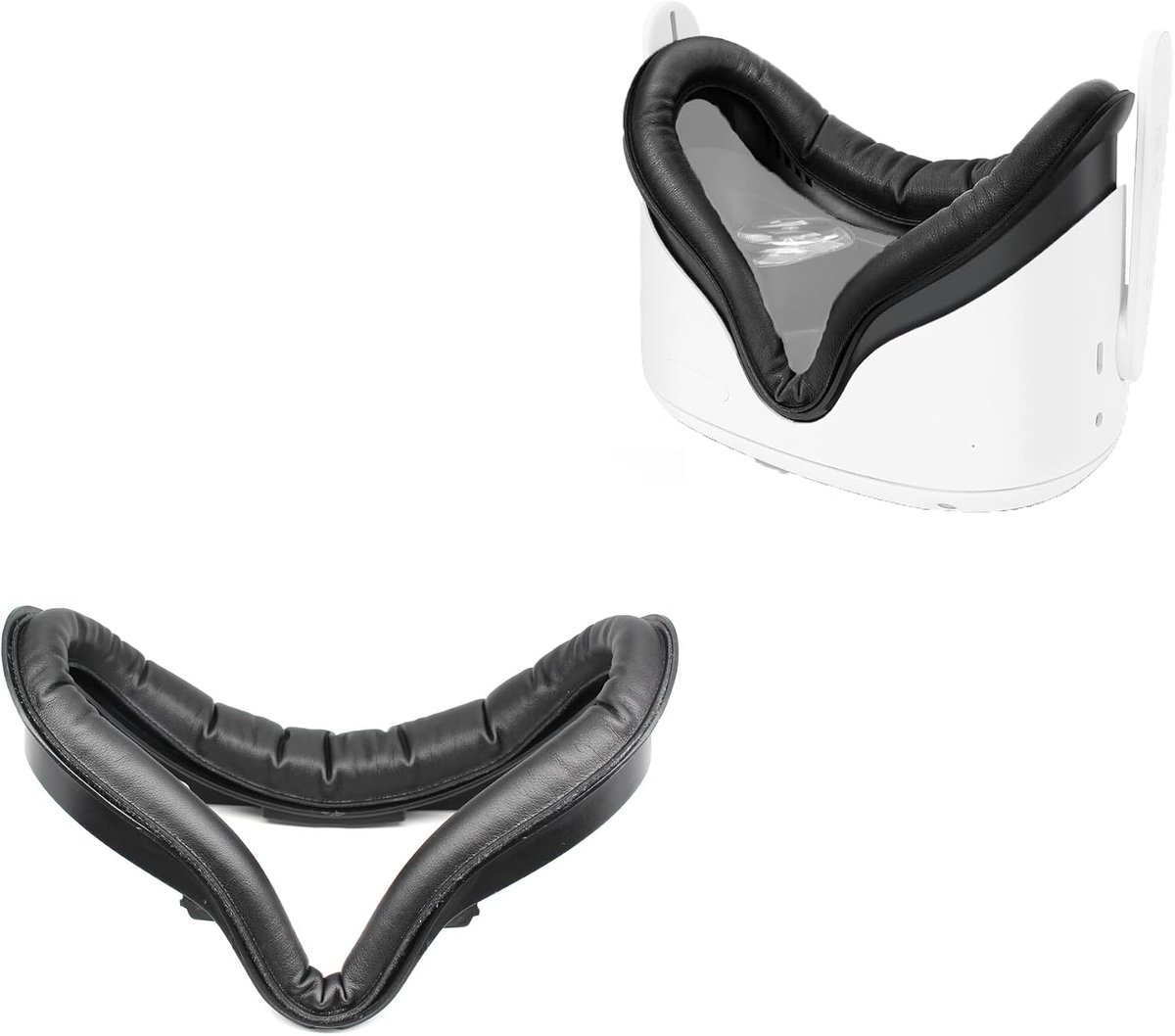 Gezichtsbedekking voor Quest 2 accessoires, zweetbestendig, ademend schuimkussen, compatibel met Quest 2 Original Spacer (zwart)