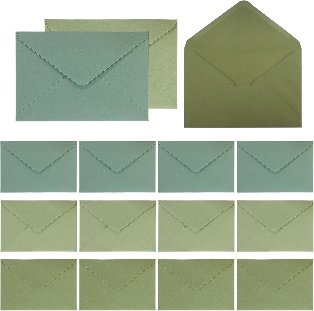 50 stuks enveloppen b6 groene enveloppen 13,5 x 19,5 cm mini enveloppen wenskaarten voor wenskaarten, bruiloft, uitnodigingen