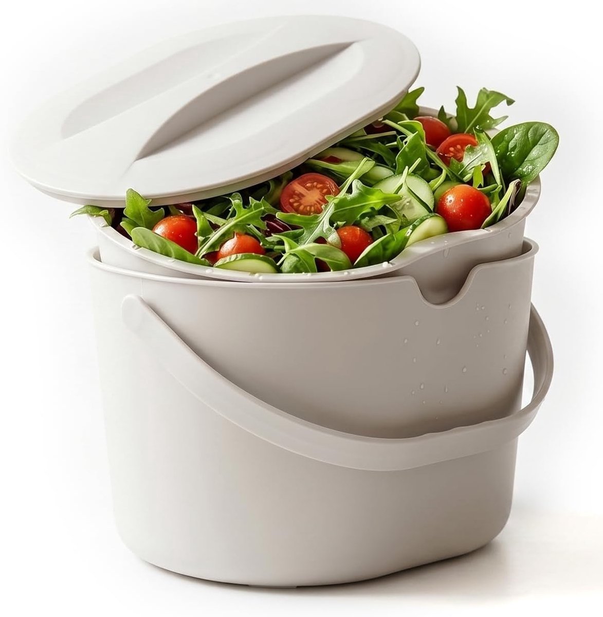 Kleine keukenafvalemmer met deksel, 4 l, compostbak zonder geur, compact en gemakkelijk te reinigen, ideaal als keukenafvalemmer voor biologisch recycling, huishoudcompost
