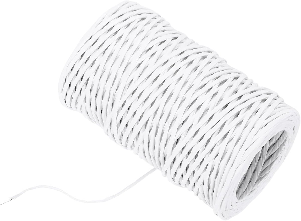 Draad, 50 m, 2 mm, wijnbinddraad, rustieke ambachtelijke verpakking, metalen draad voor het maken van bloemen, kransen, wit