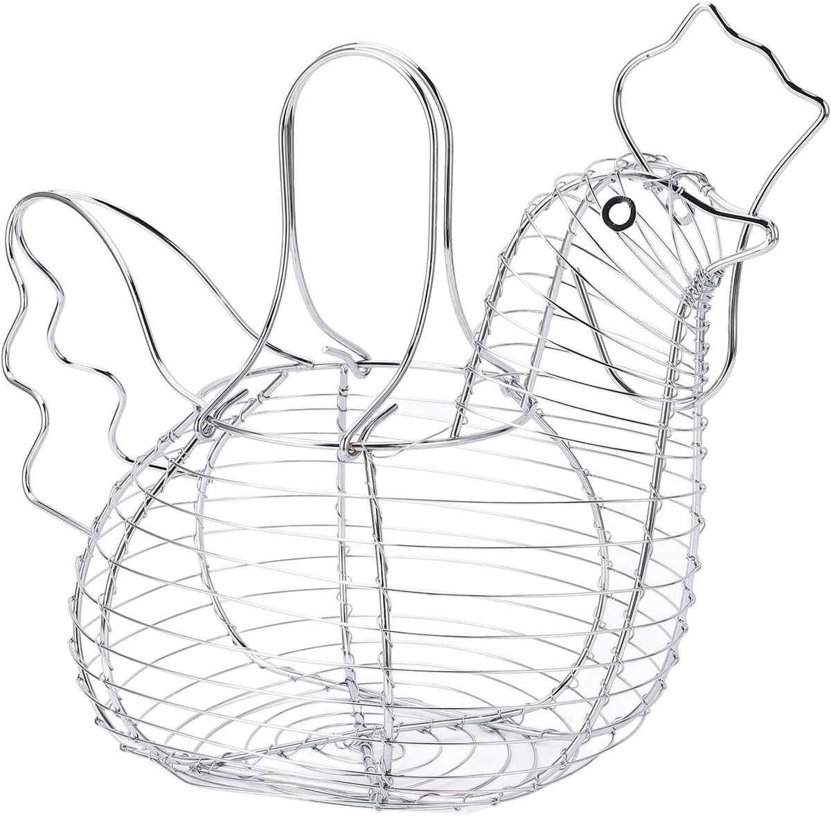 Kippeneiermand, Kippeneierhouder, Decoratieve Draadmand met Handvat Decordraad Eiermand voor Keuken