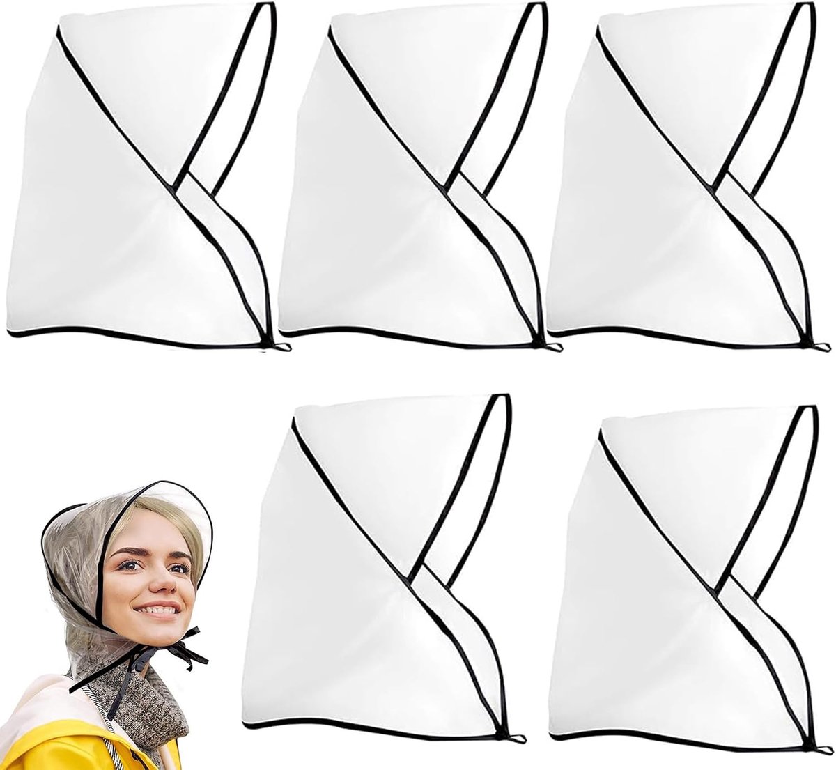 5PCS Clear Plastic Hat