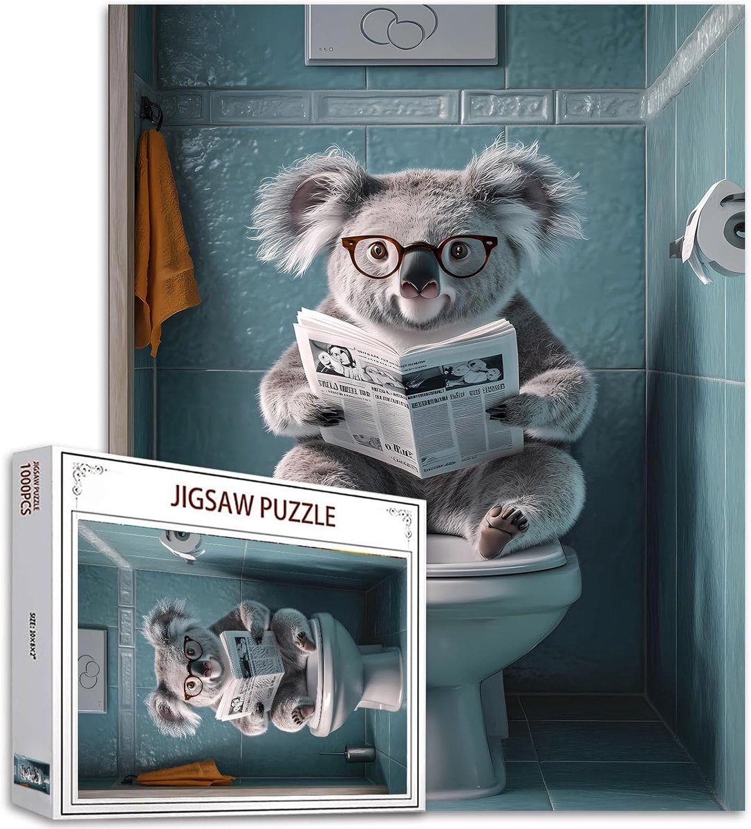 Legpuzzels voor volwassenen, dierenwc, puzzels, wildlife-toiletpuzzel, 67 x 50 cm, uitdagende familieactiviteitenspelletjes, kleurrijke doe-het-zelf knutselpuzzel