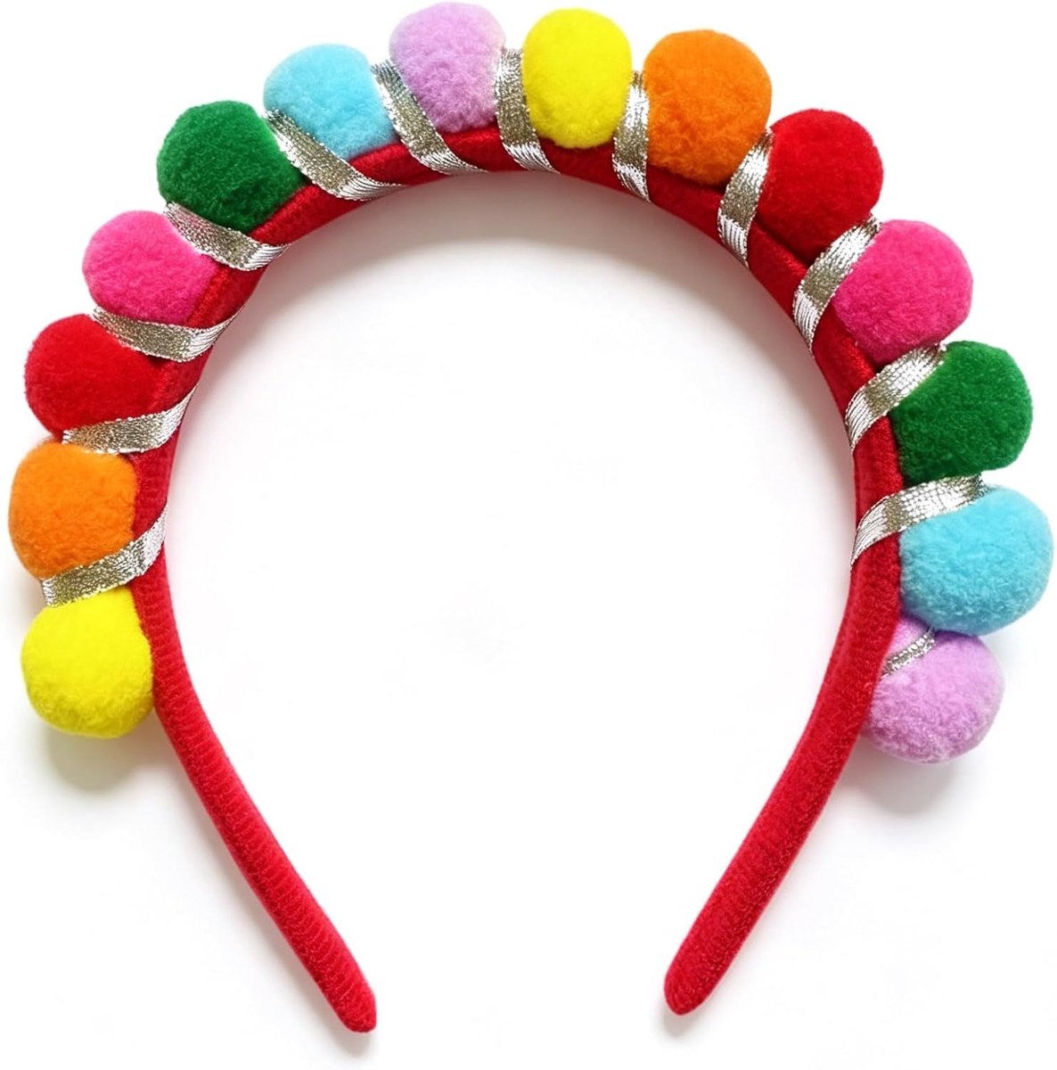 haarband & pompon haarband - confetti haaraccessoires voor dames, feestelijk kostuumaccessoire voor carnaval